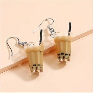 👜Milk Tea Shaped‎ Dangle Earrings Y2K Cute - NEW - #130EP1